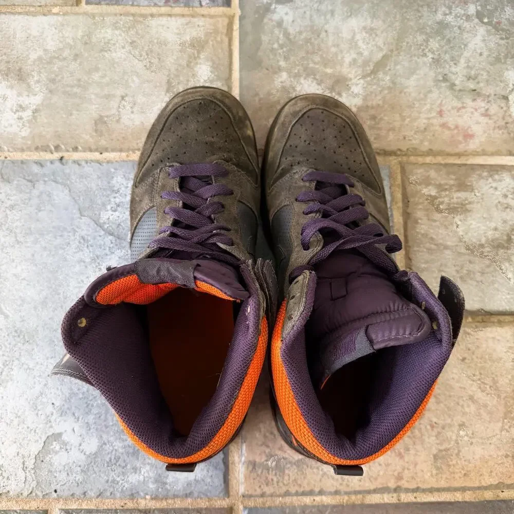 Nike Dunk High Strap Purple Orange Black Suede Men’s Size 12